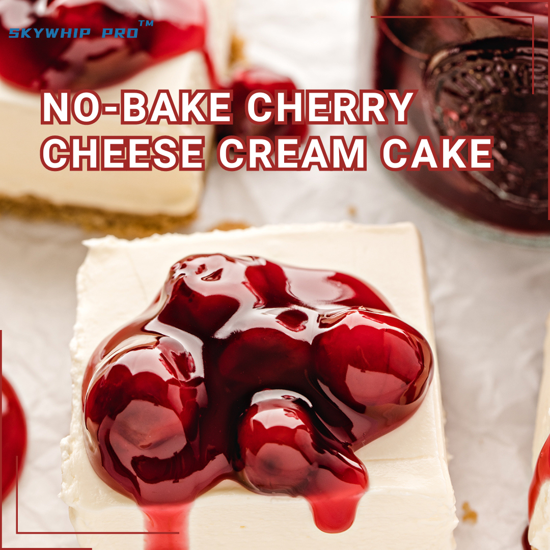 No-bake Cherry Cheese Cream Cake - Skywhip Australia