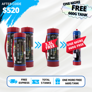 [Auto $60 Off] Total 5 Tanks - 4 x 3.3L Skywhip pro + 1 Extra Free 660g Cream Chargers N20