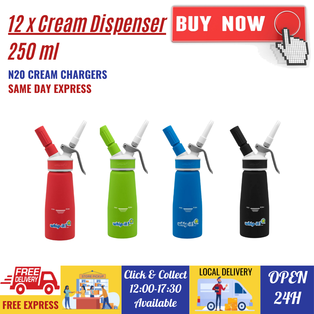 12 whip-it 250ml cream whipper