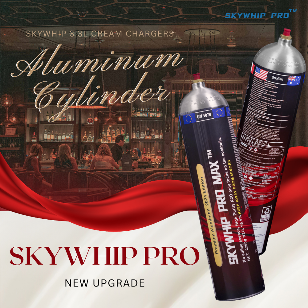 Aluminum Skywhip 3.3L Cream Chargers – Lightweight & Ultra-Pure N2O