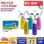 Value Combo - Whip-it Whipped Cream Chargers 8.2g N2O + 0.5L Whipper