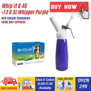 Value Combo - Whip-it Whipped Cream Chargers 8.2g N2O + 0.5L Whipper