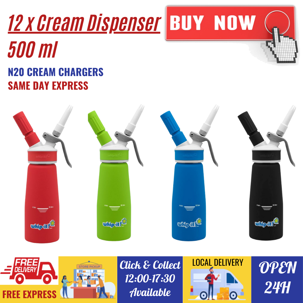 12 whip-it 500ml cream whipper