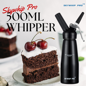 Value Combo - Skywhip Ultra Pro+ Whipped Cream Chargers 8.4g N20 + 0.5L Whipper Black