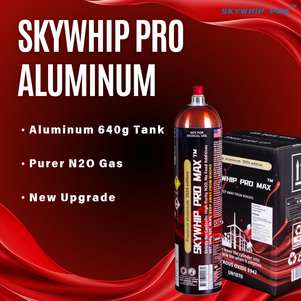 Total 7 Tanks - 6 + 1 Free Skywhip Aluminum 640G Cream Chargers N2O + Nozzles