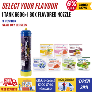 [SELECT YOUR FLAVOUR] 1 Pack Startwhip Max 660g Cream Chargers N2O + 1 Box Flavored Nozzle
