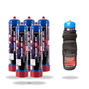 5 + 1 Free Tanks & Bag Combo - Skywhip Pro Max 660g Cream Chargers N2O + Nozzle