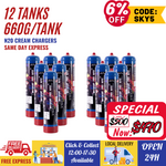 [6%off code: SKY5] 12 Tanks 660g Skywhip Pro Max Cream Chargers N2O + Nozzle